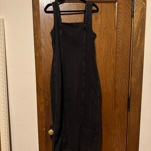 Abercrombie & Fitch Black Denim Stretch Sleeveless Dress with Zipper